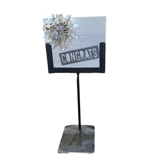 Rustic Black Metal Sign Holders set of 2 - Picture 2 of 3